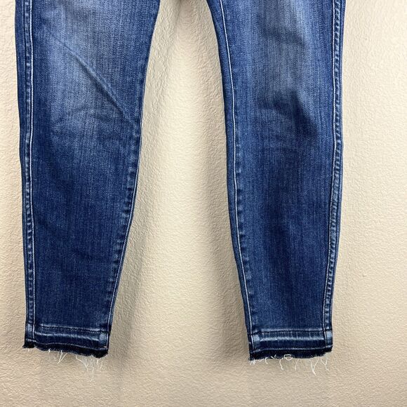 Ayr Jeans Women‎ 26 The Riser Medium Wash High Rise Skinny Jeans Raw Hem - Picture 5 of 14